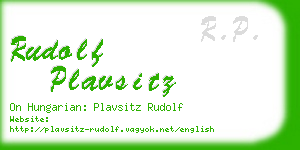 rudolf plavsitz business card